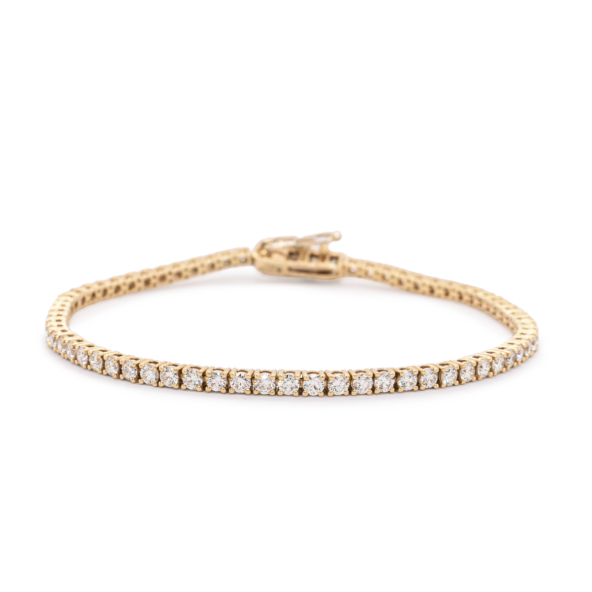 Yellow Gold Diamond Tennis Bracelet 3.03ct