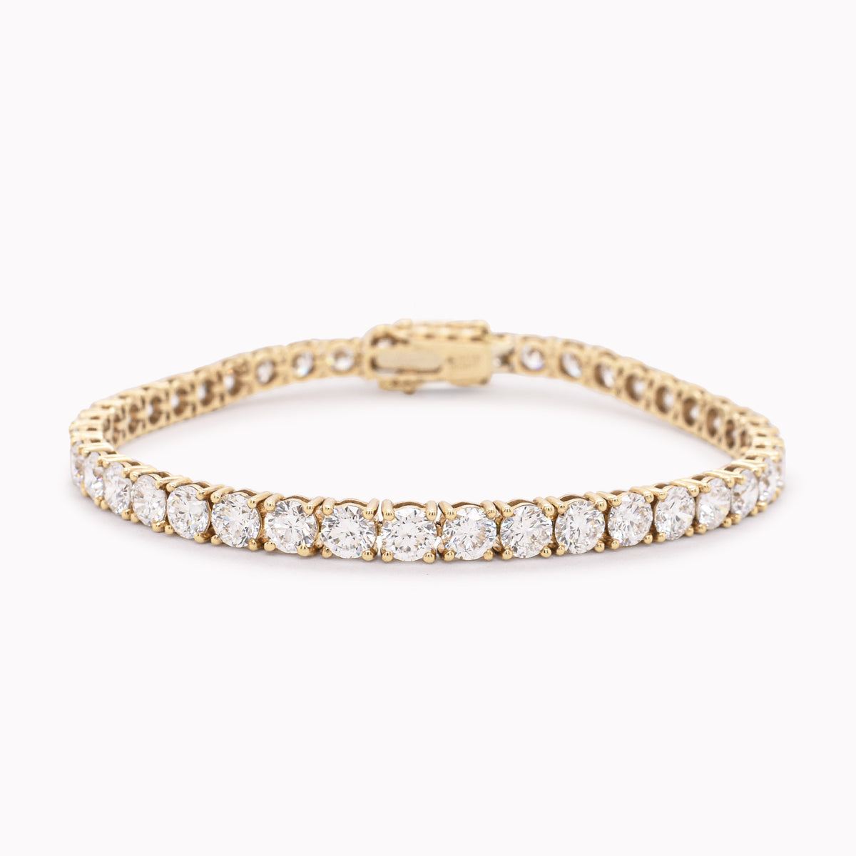 Lab-Grown Yellow Gold Diamond Tennis Bracelet 10ct