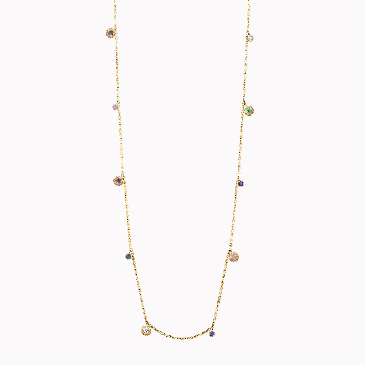 Love Drop Necklace With Floral Florets - "Loved"