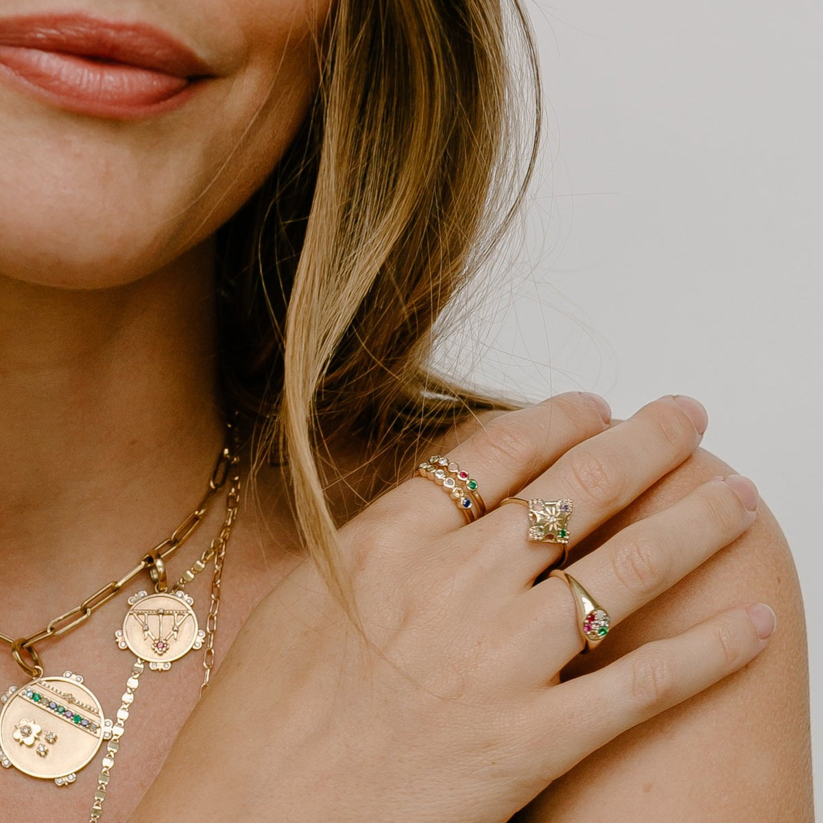 5 Stone "Adore" Stack Ring - Eliza Page