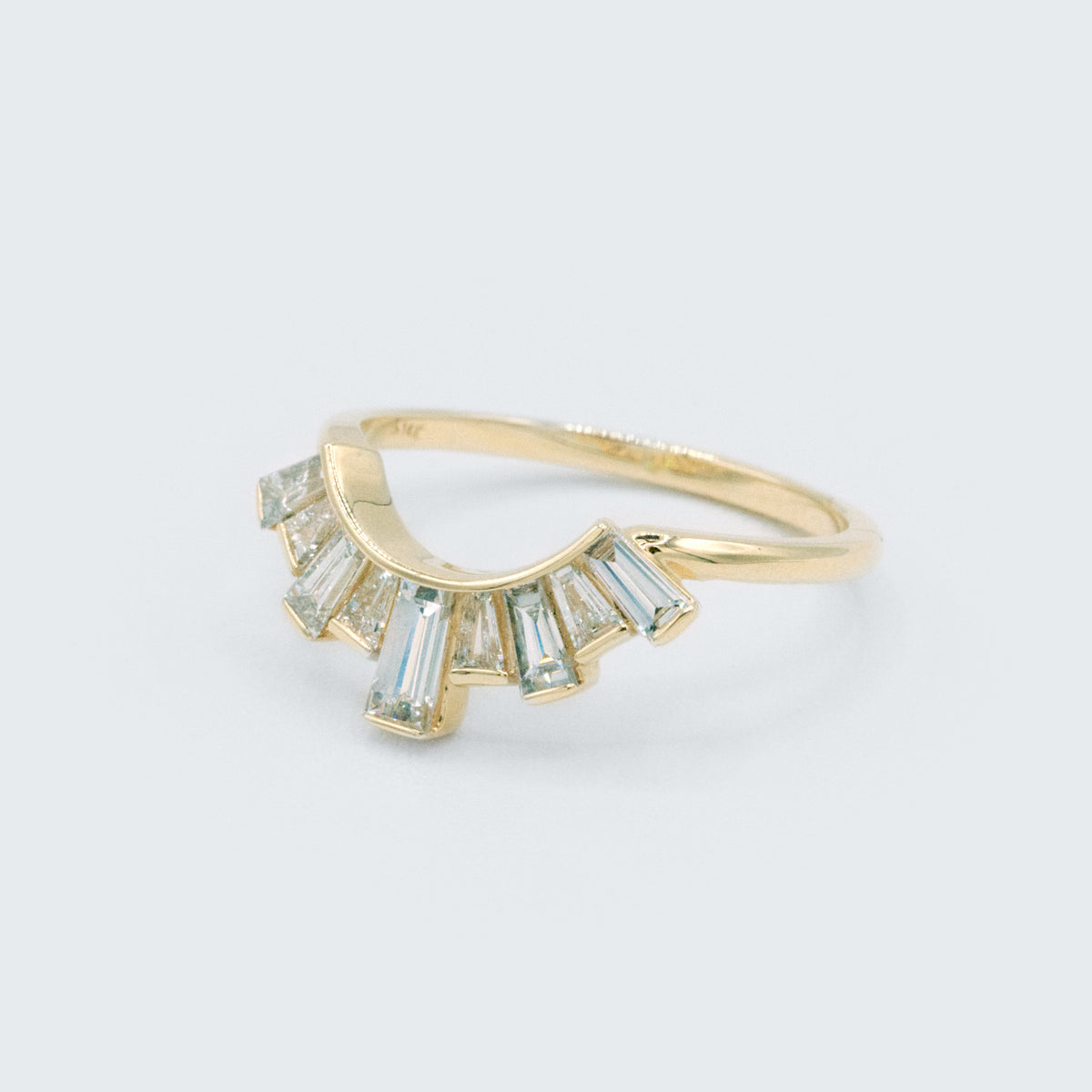 Tapered Diamond Baguette Tiara Ring - Eliza Page