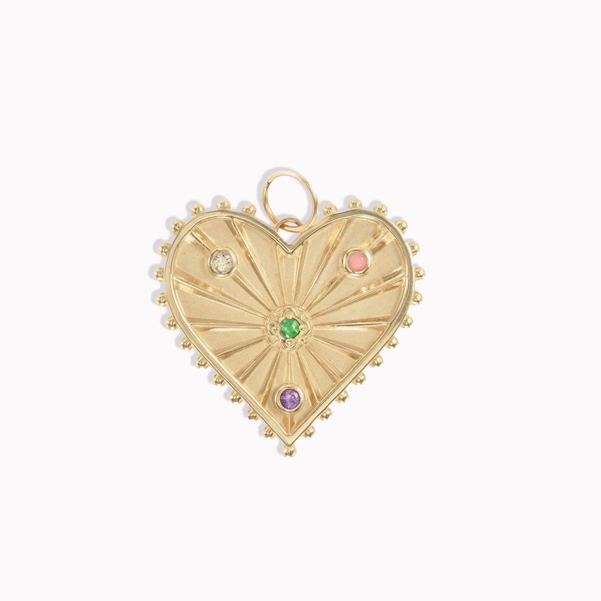 Large (25mm) Beaded Radiant Heart Medallion "Love"