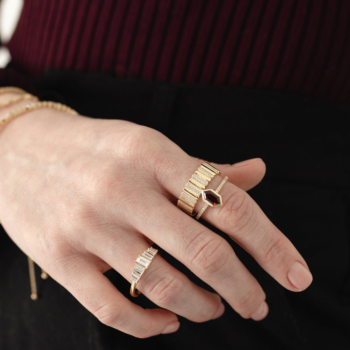 Lab-Grown Deco Tapered Baguette Diamond Ring