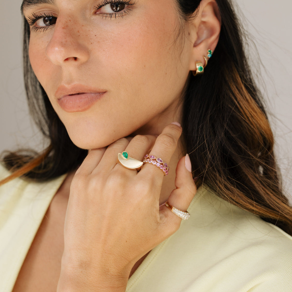 East/West Pear Pink Sapphire Ring
