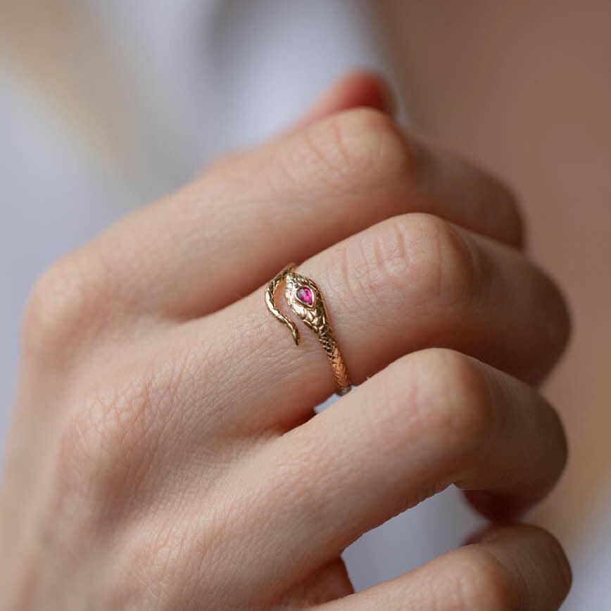 Cobra Ruby & Diamond Ring