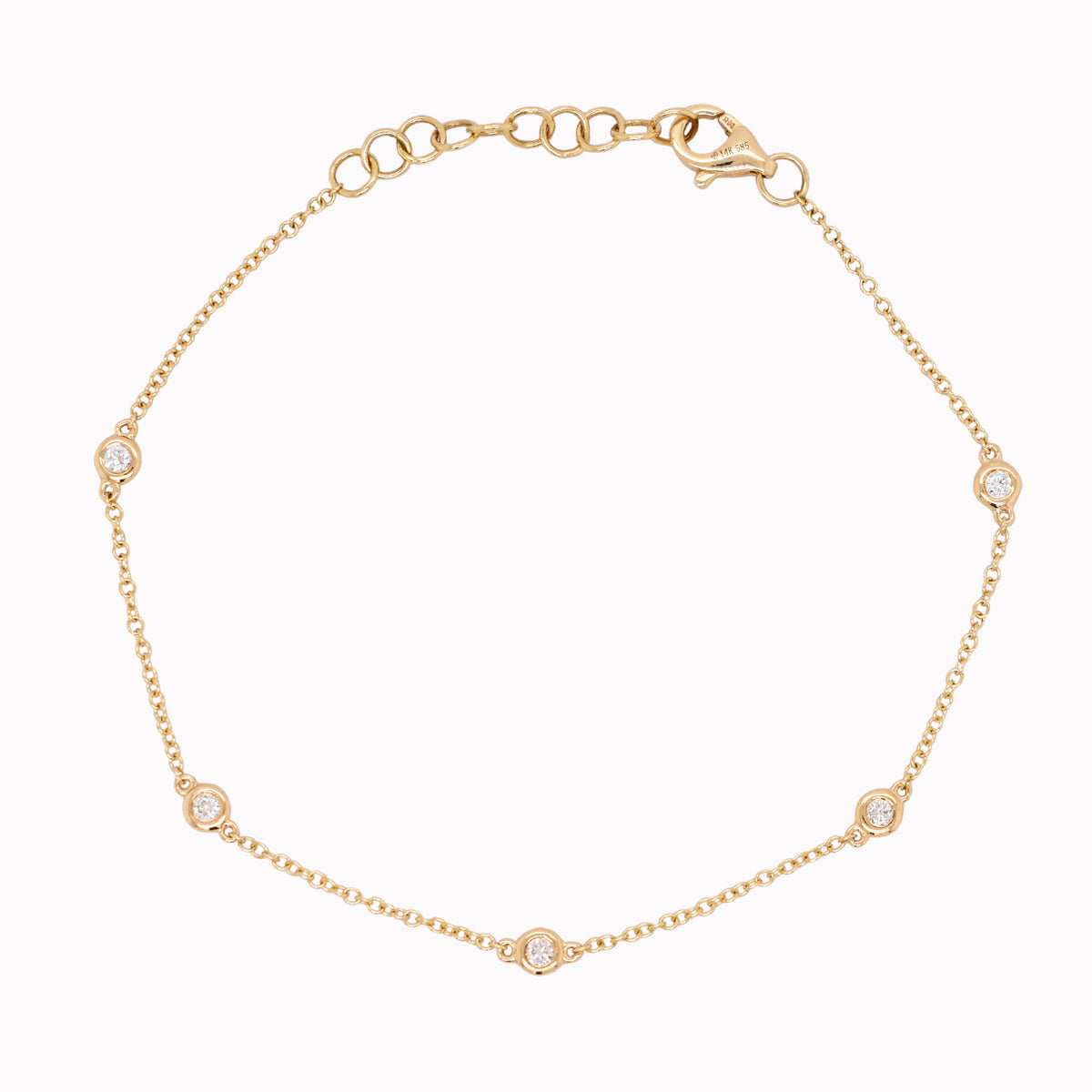 Small Bezel Diamond By The Yard Bracelet