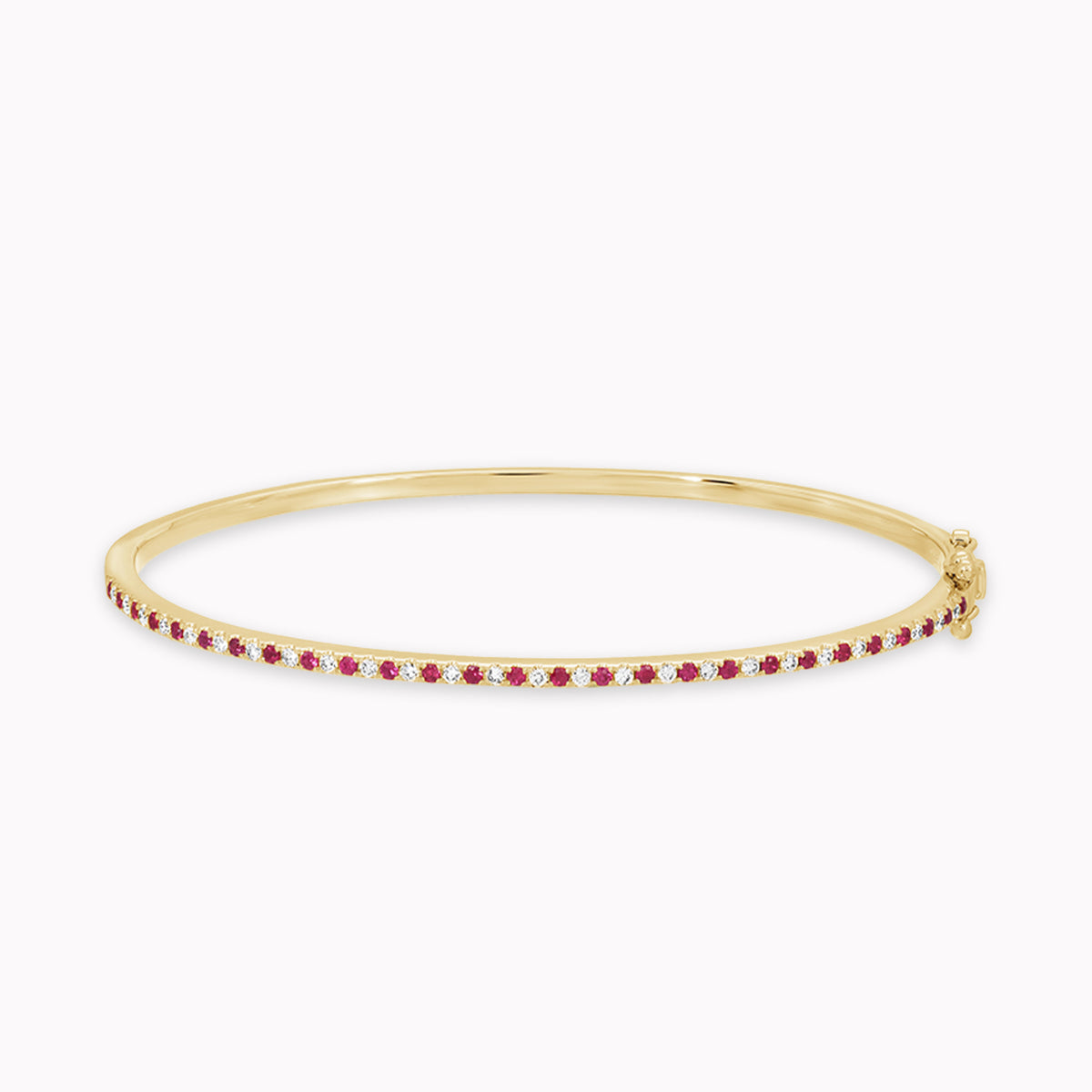 Alternating Ruby & Diamond Bangle