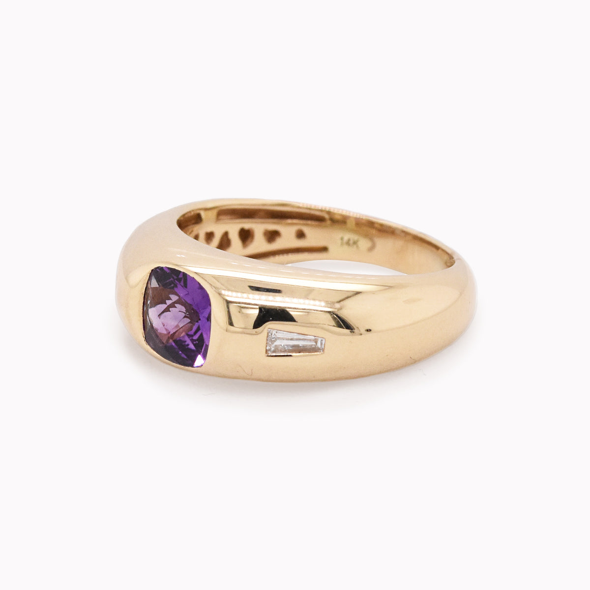 Amethyst & Diamond Dome Ring