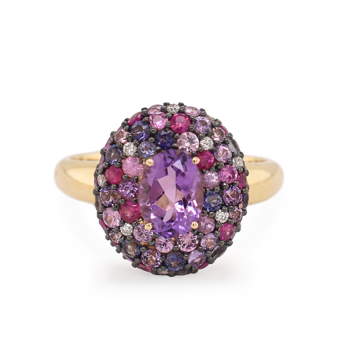 Mosaic Purple Gemstone Ring