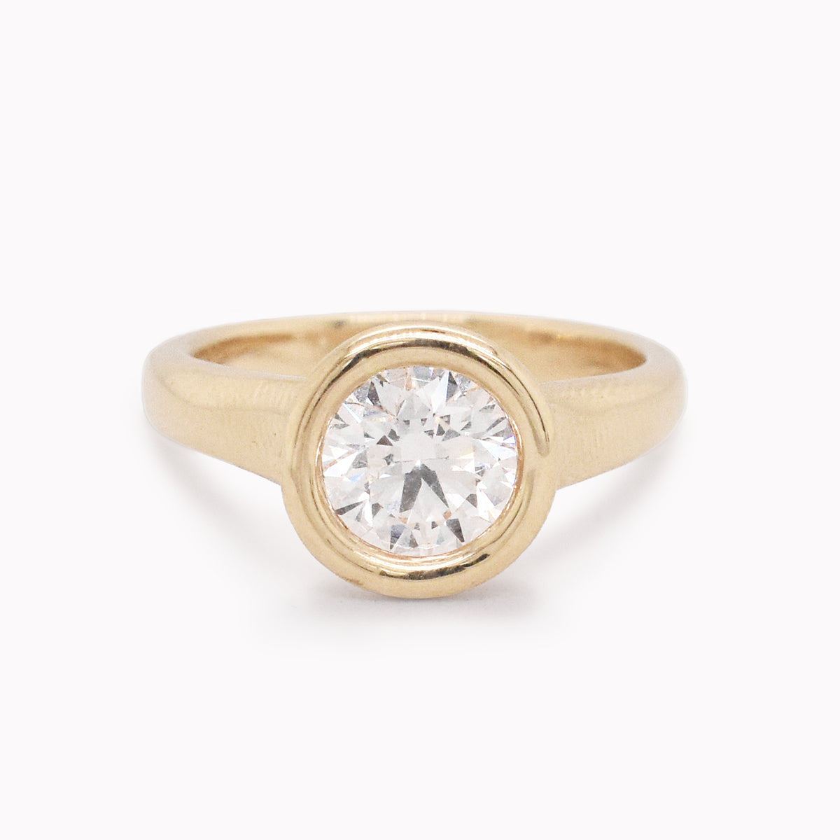 Blake 1.20ct Elevated Bezel White Diamond Engagement Ring