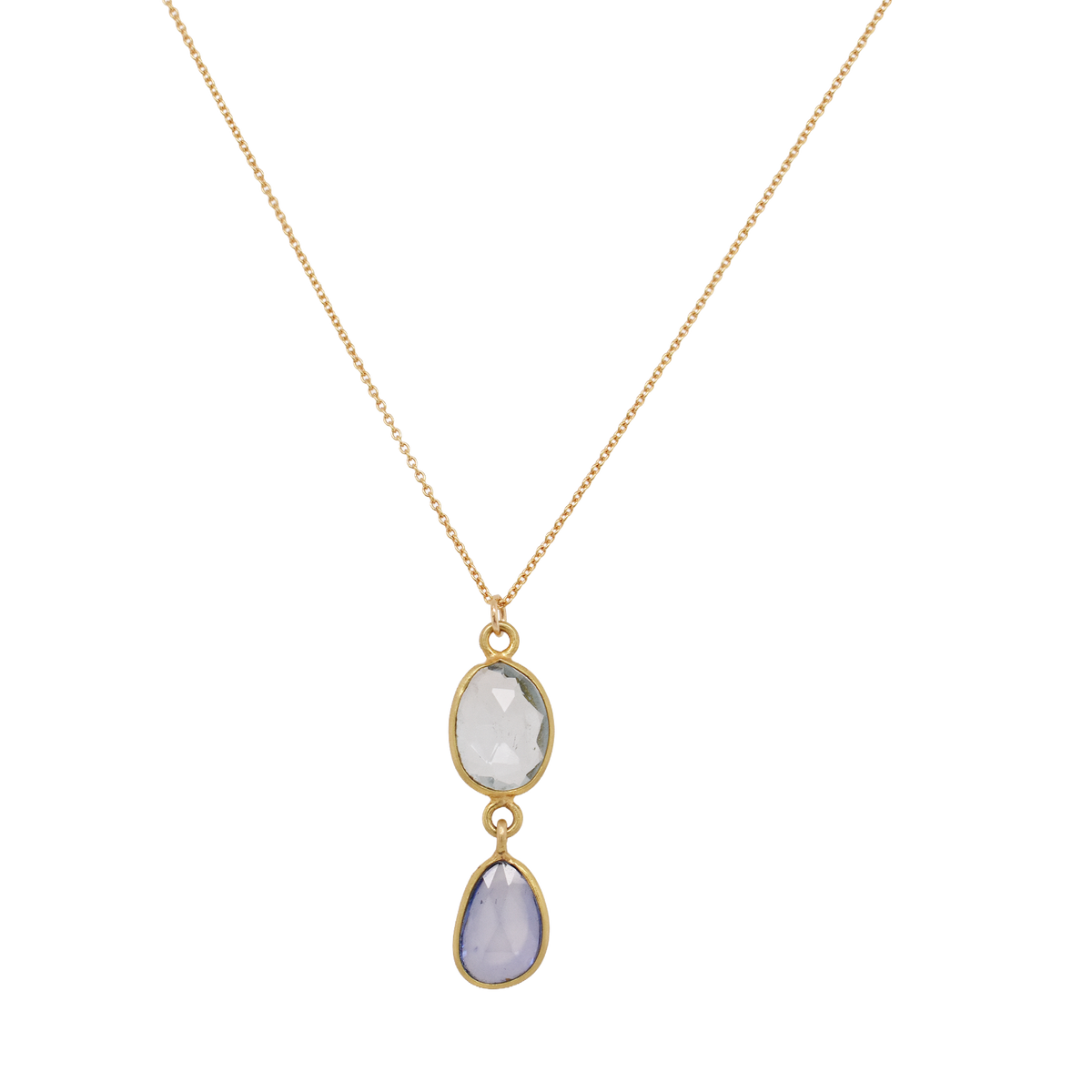 Zircon & Sapphire Dangle Necklace