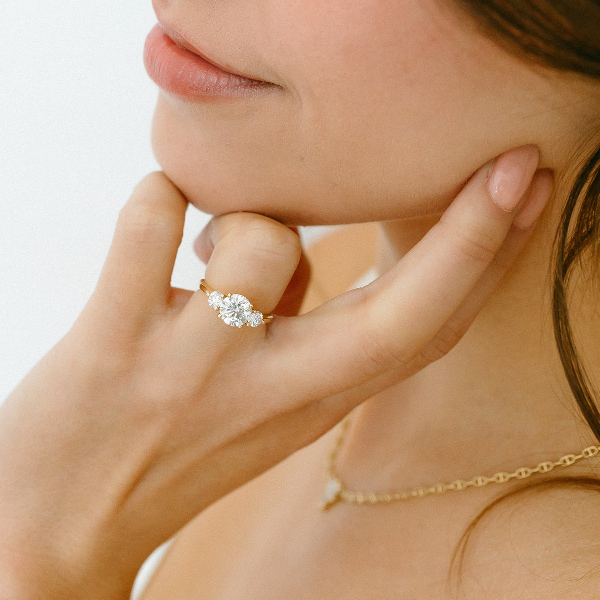 Cecile 1.55ct Round White Diamond Engagement Ring