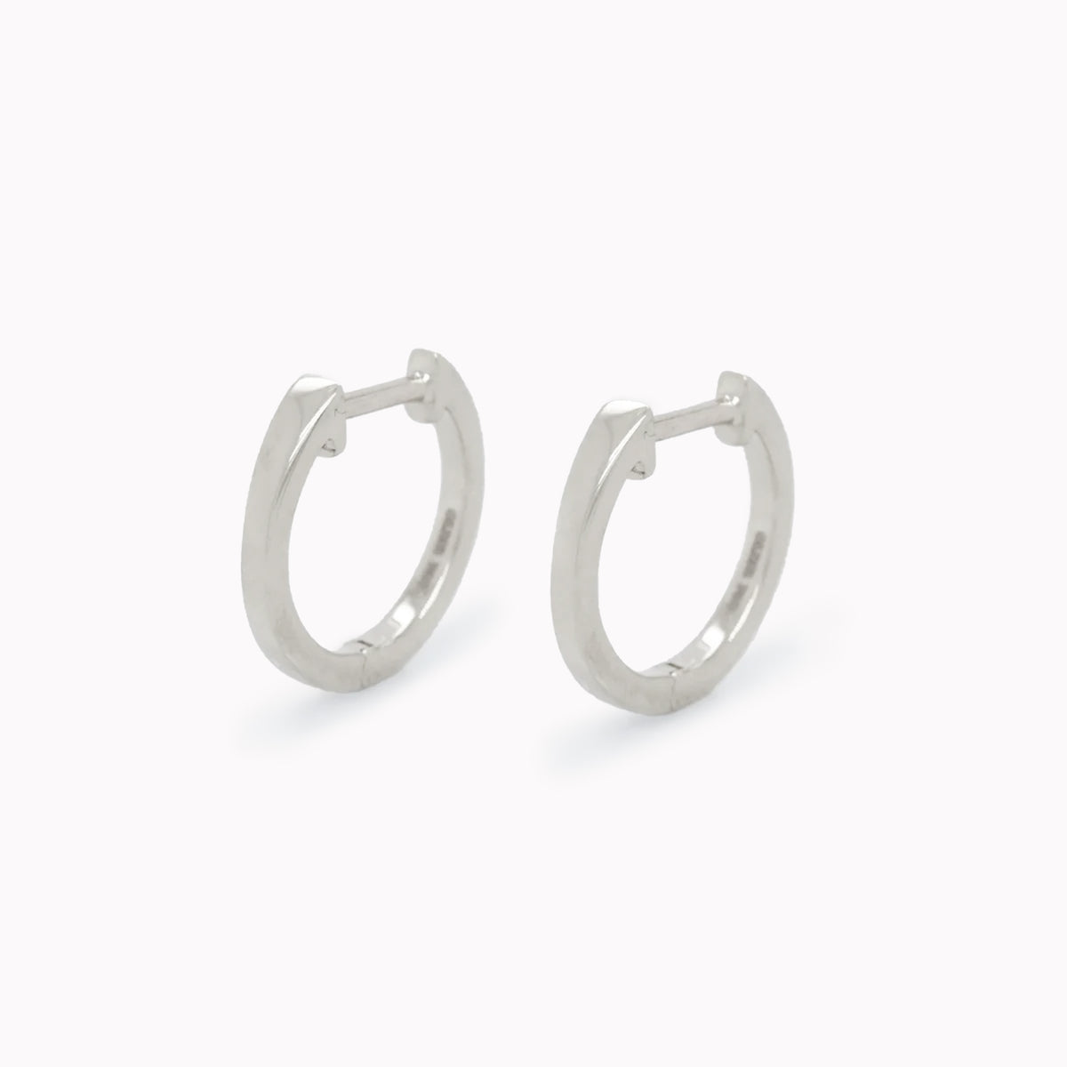 Classic Large White Gold Huggies