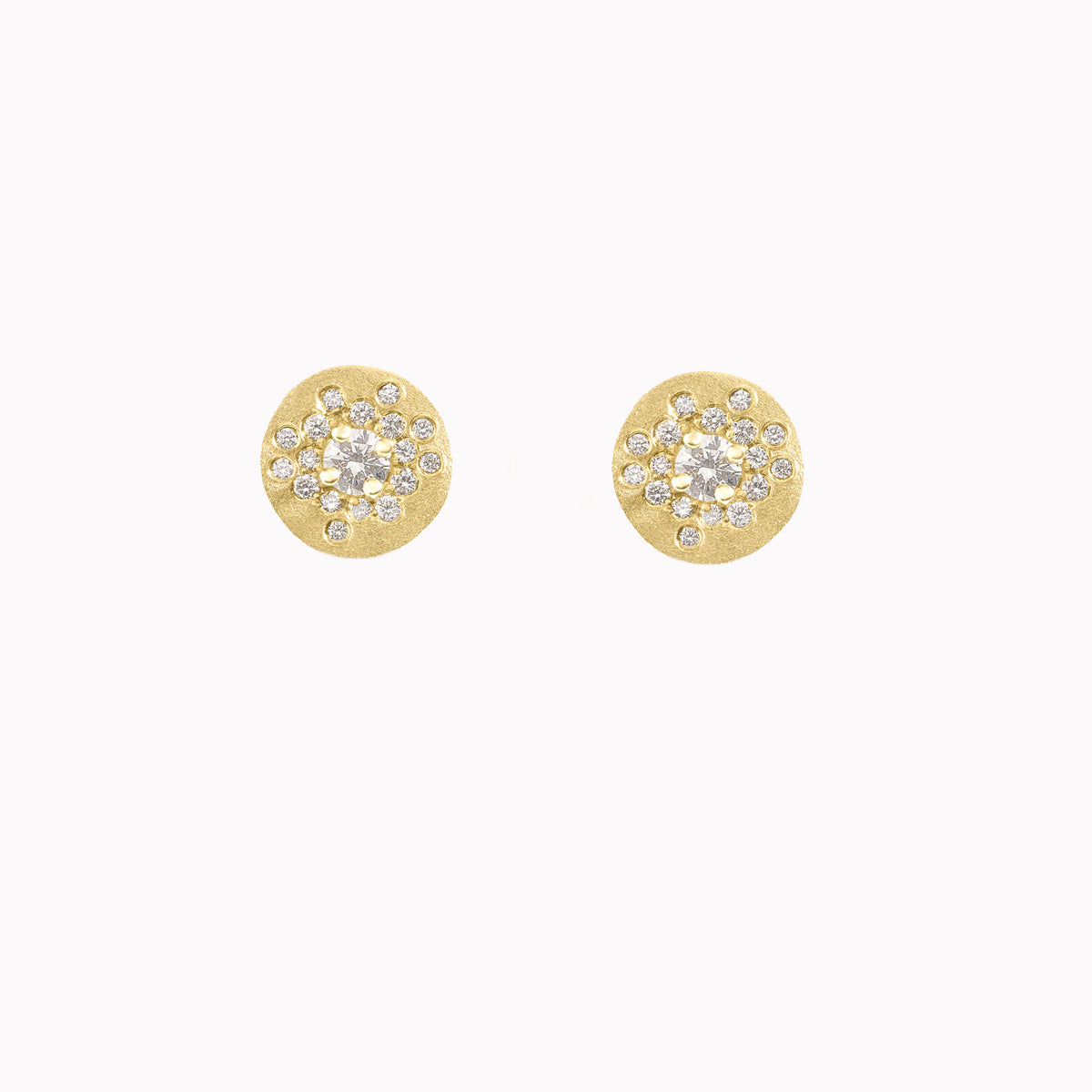 Diamond Confetti Disc Stud Earrings