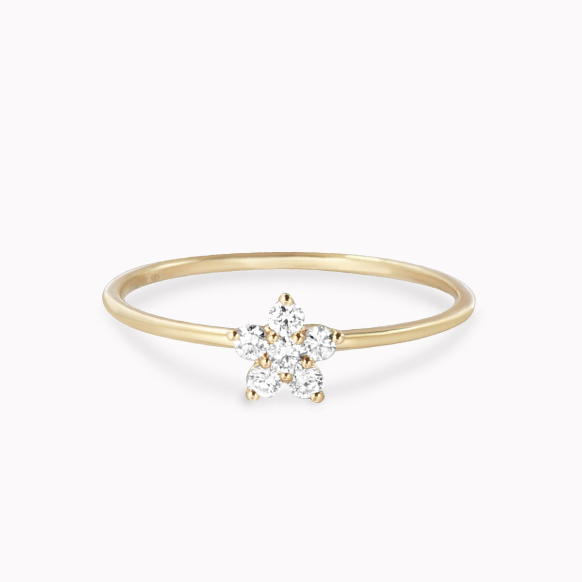 Petite Diamond Flower Ring