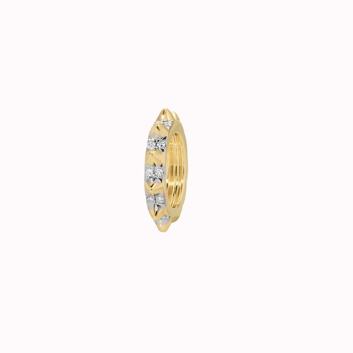 Pavé Diamond Spike Rondelle Charm