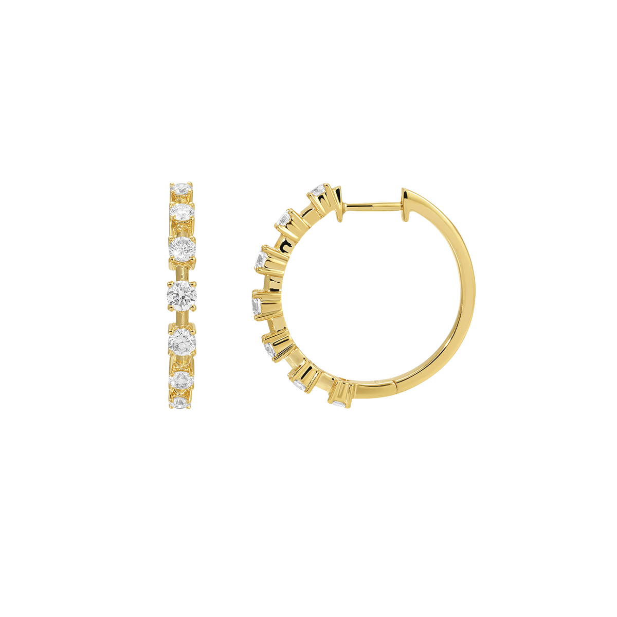 7 Stone Diamond Hoops 21mm