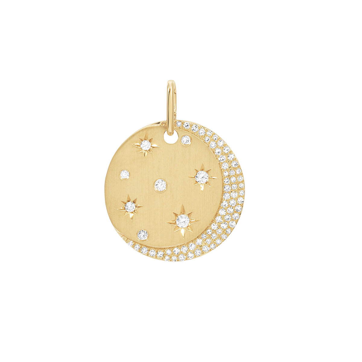 Diamond Crescent Moon & Stars Medallion