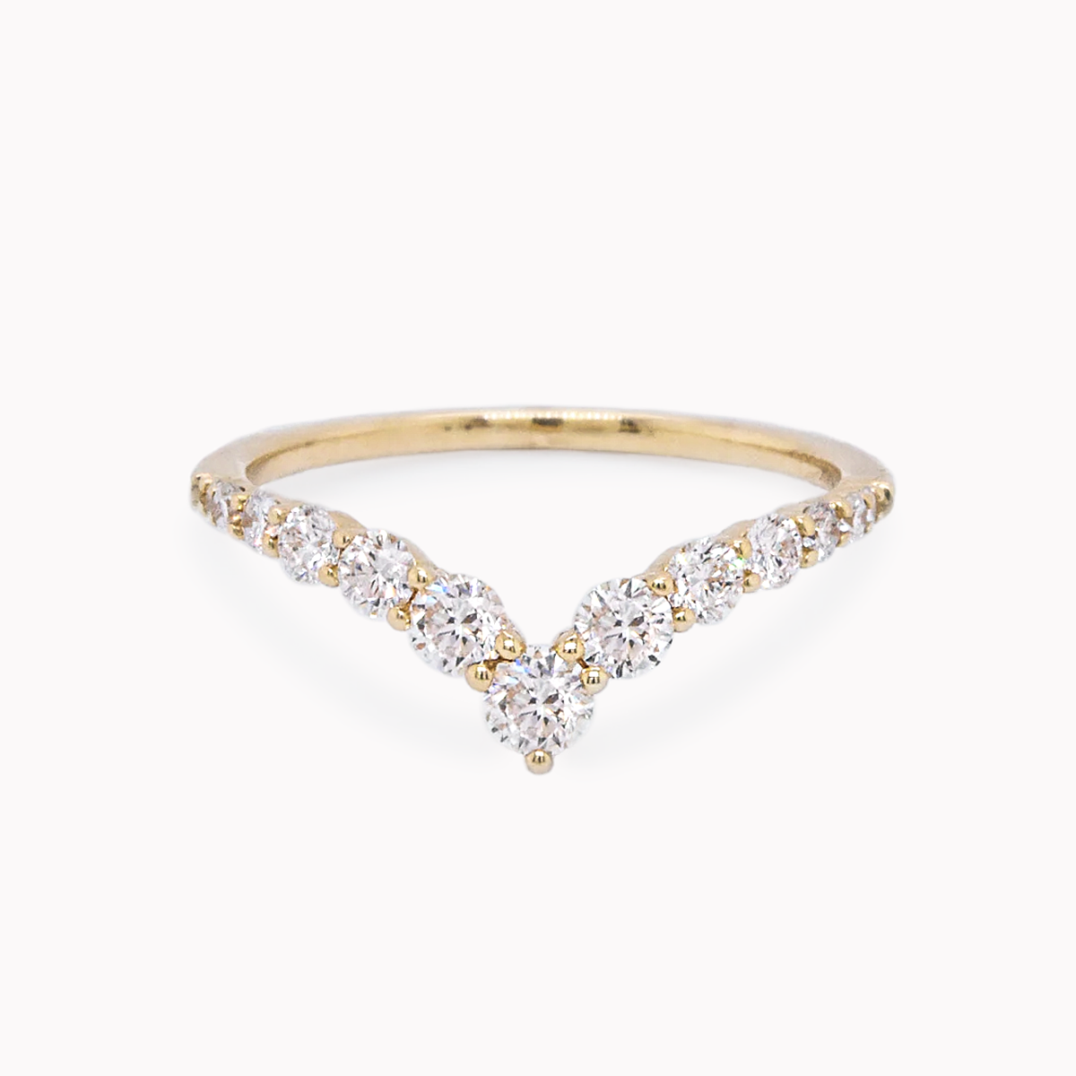 Diamond V Contour Ring