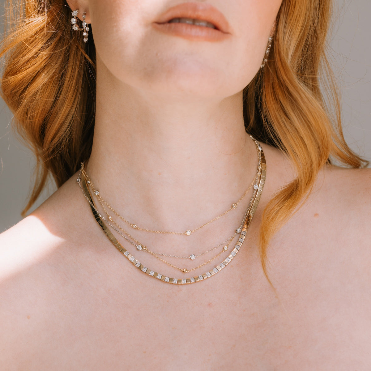 Small Bezel Diamond By The Yard Necklace