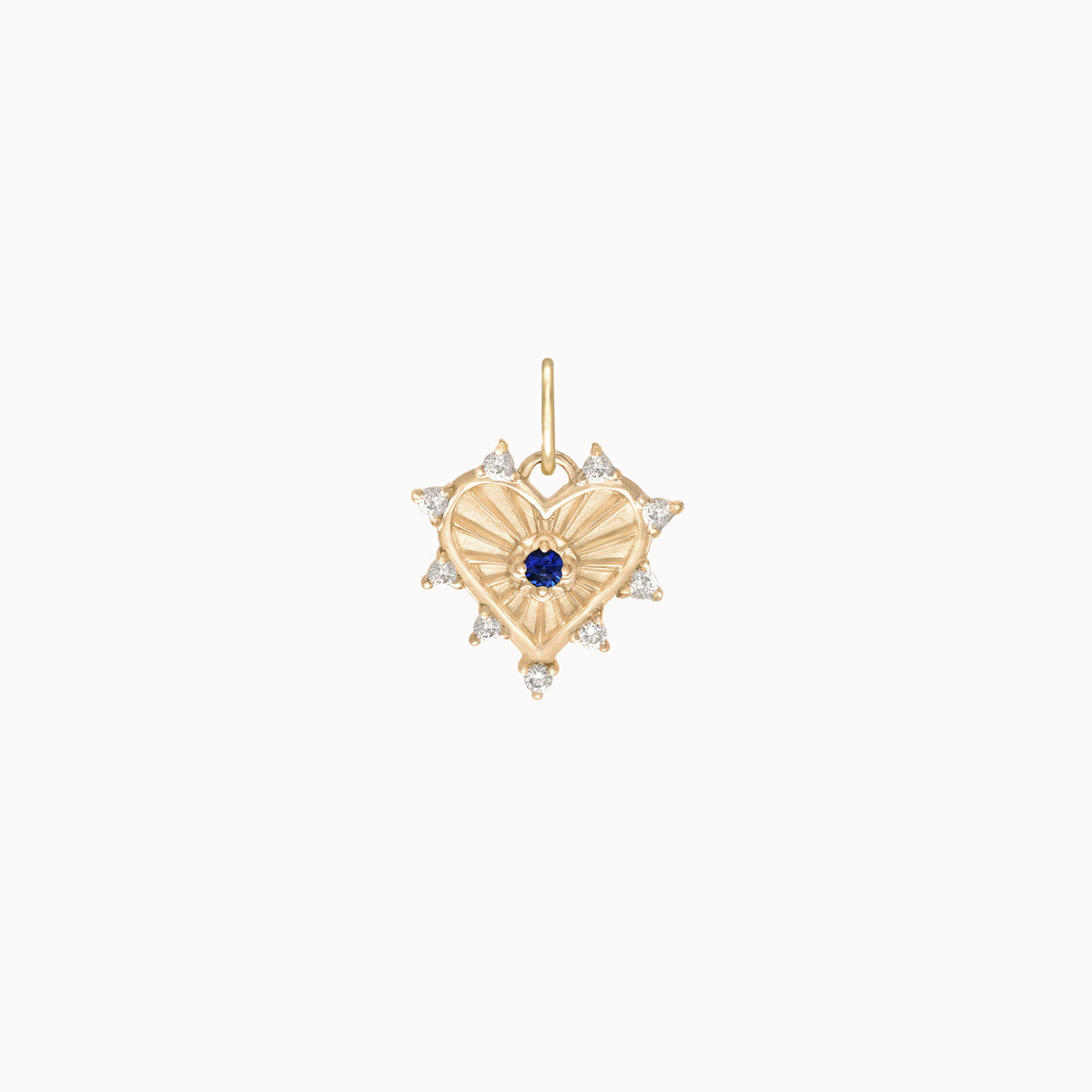 Small Radiant Heart Sapphire Medallion 12mm