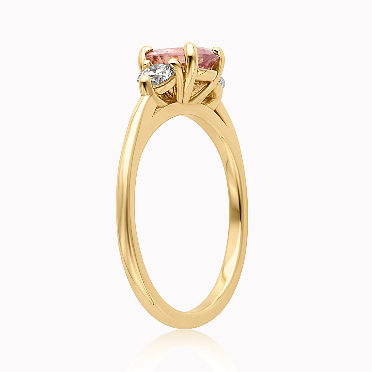 Cecile .88ct Oval Pink Sapphire Engagement Ring