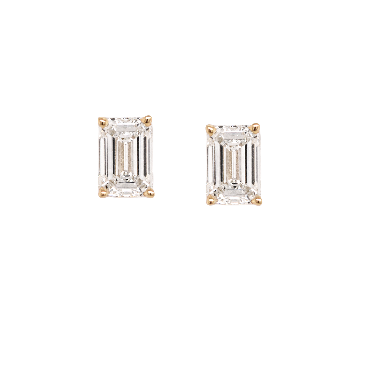 Emerald-Cut Diamond Studs