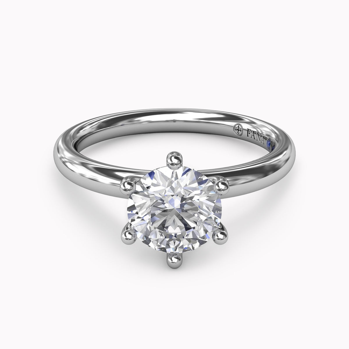 Classic Six-Prong Round Diamond Solitaire Engagement Ring Setting