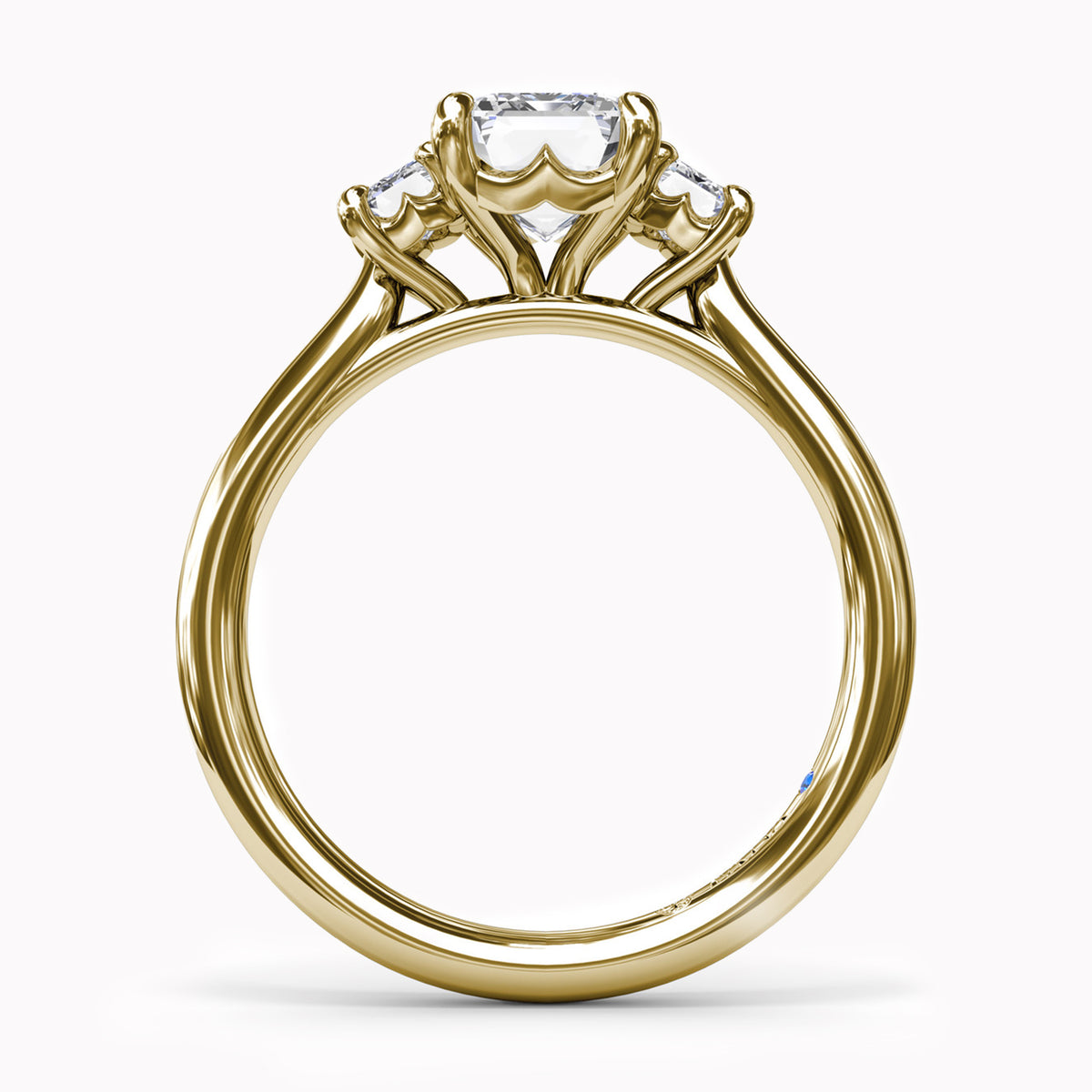 Three-Stone Emerald-Cut Engagement Ring Setting