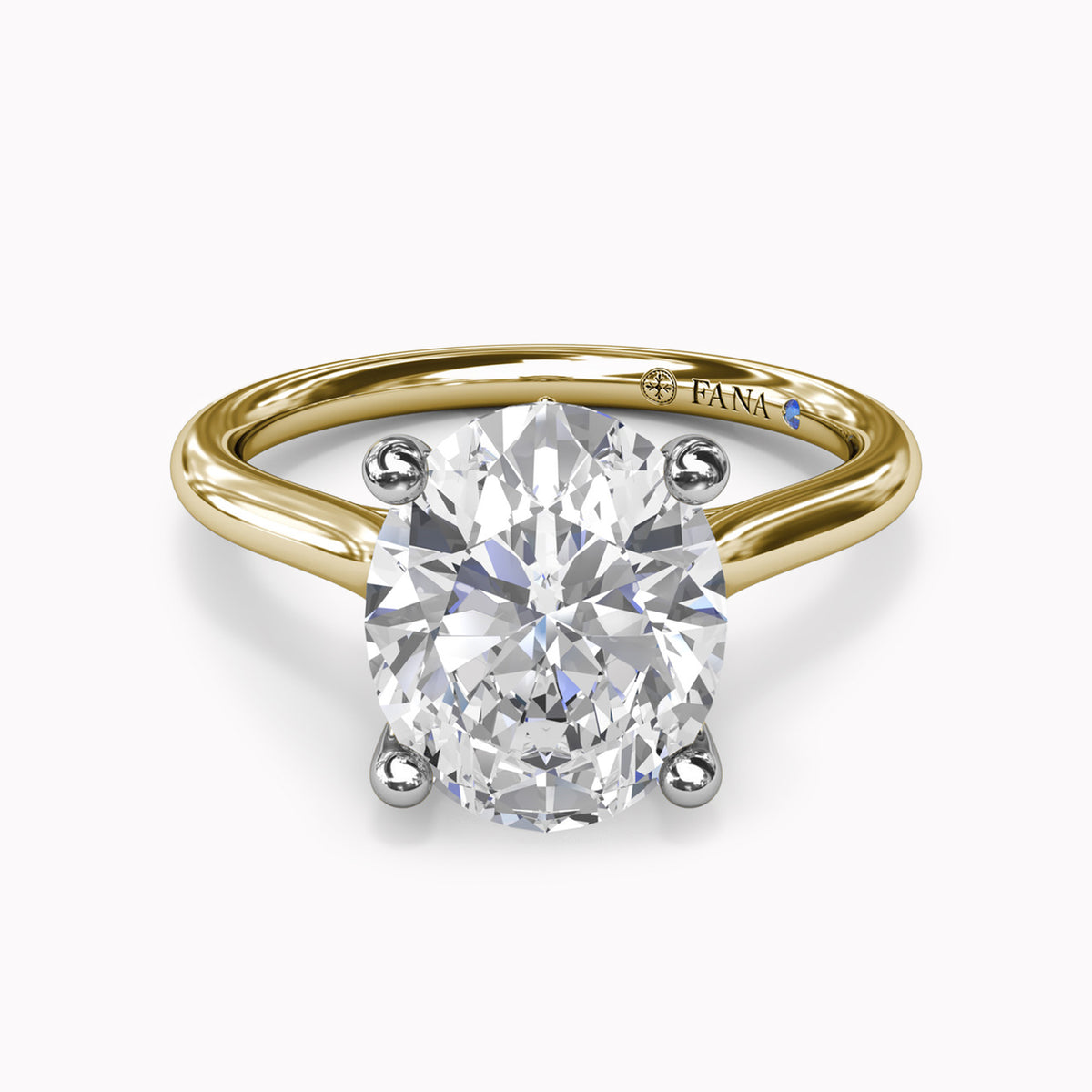 Four Split Prong Solitaire with Hidden Halo Engagement Ring Setting