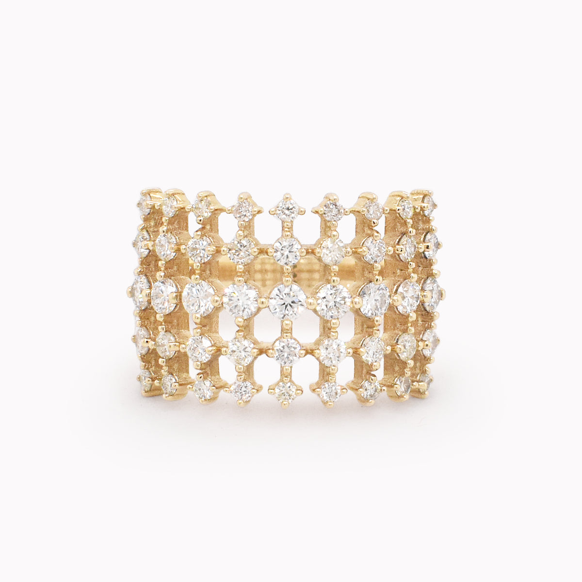 Five-Tiered Cage Diamond Ring