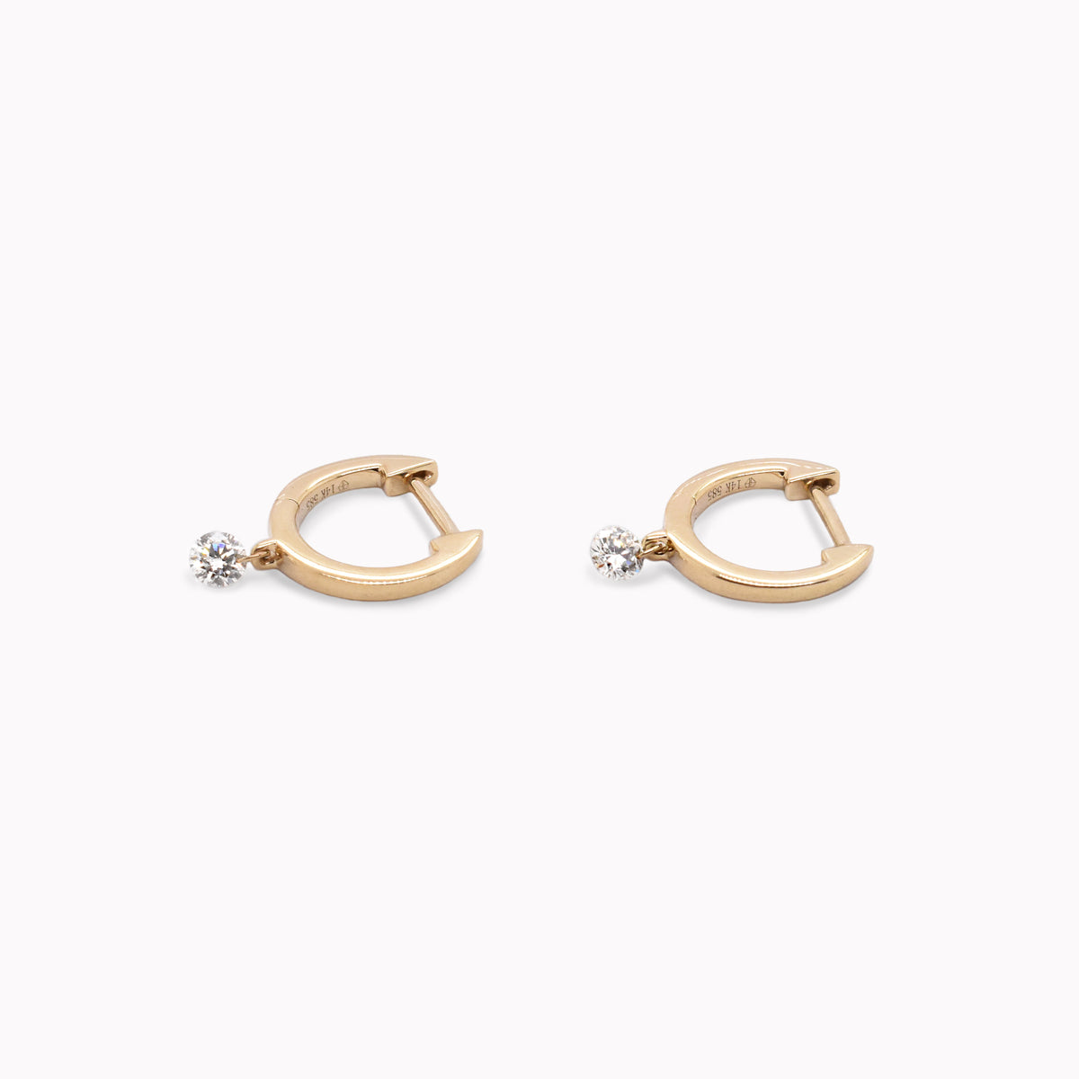 Floating Diamond Dangle Huggies