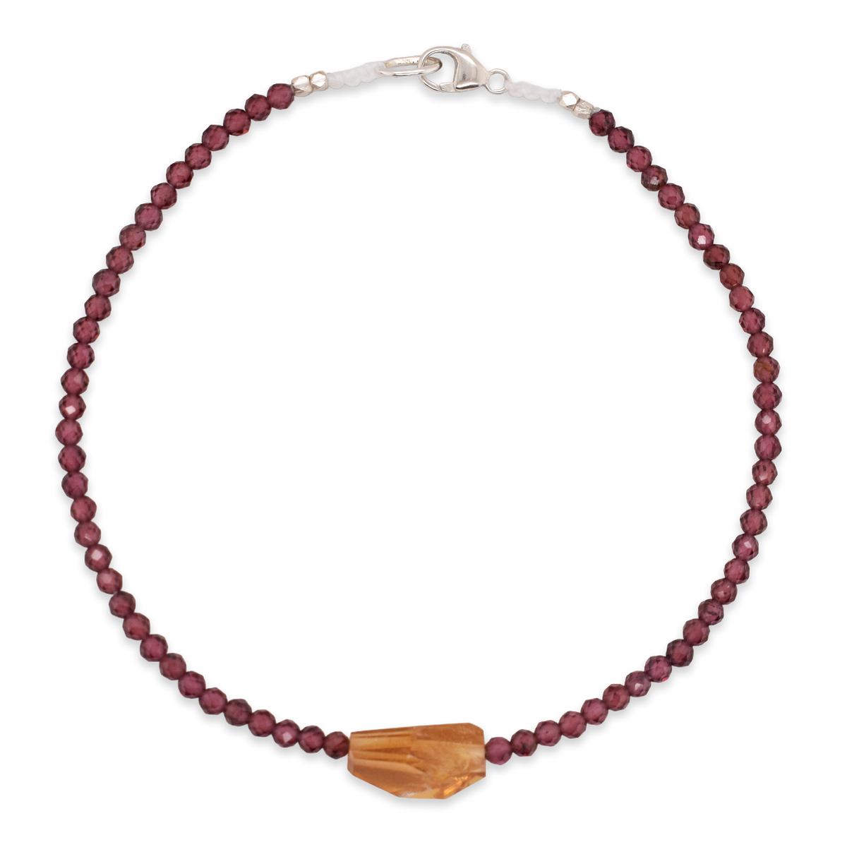 Garnet & Citrine Beaded Bracelet