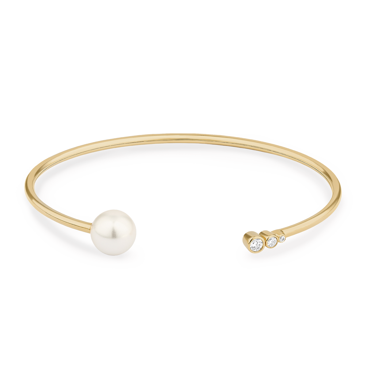 Pearl & Graduating Diamond Bangle
