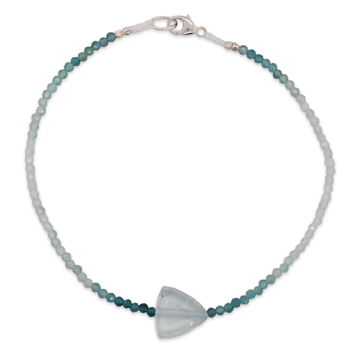 Grandidierite & Aquamarine Beaded Bracelet