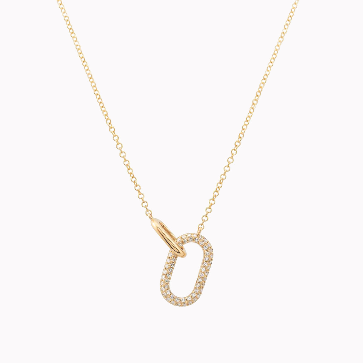 Double Looped Link Diamond Necklace