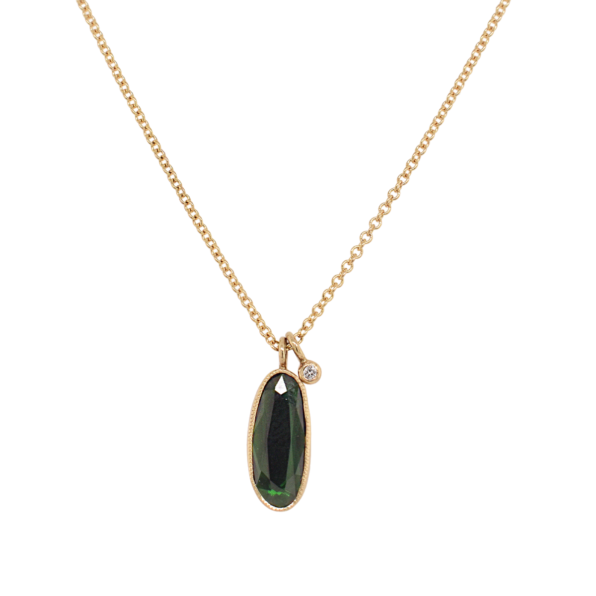 Green Tourmaline Juicy Double Drop Necklace