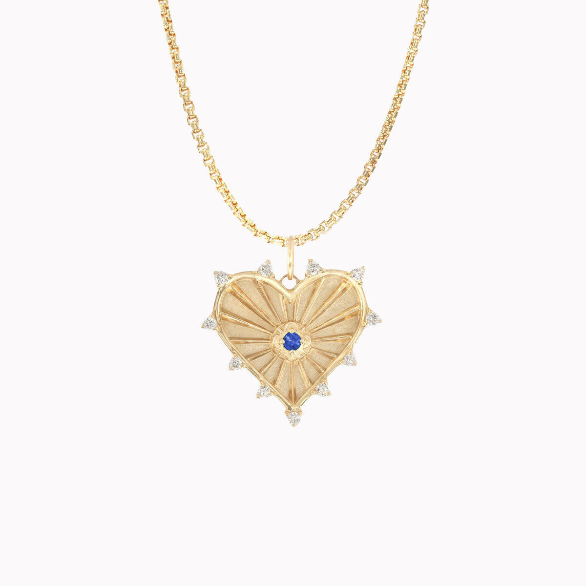 Large Radiant Heart Sapphire Medallion 25mm
