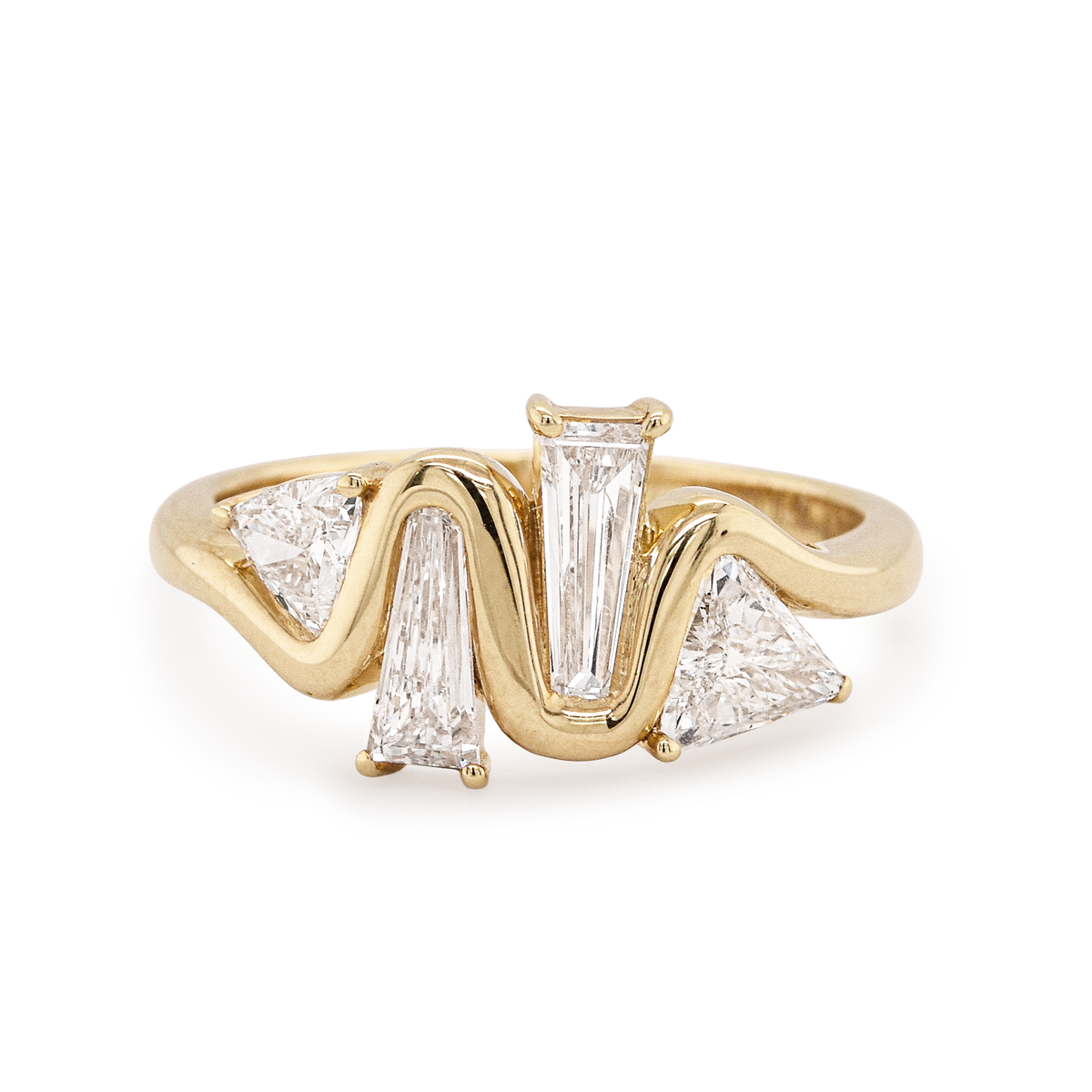 Mixed Shape Diamond Zig-Zag Ring