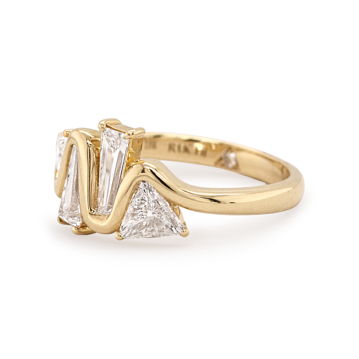 Mixed Shape Diamond Zig-Zag Ring