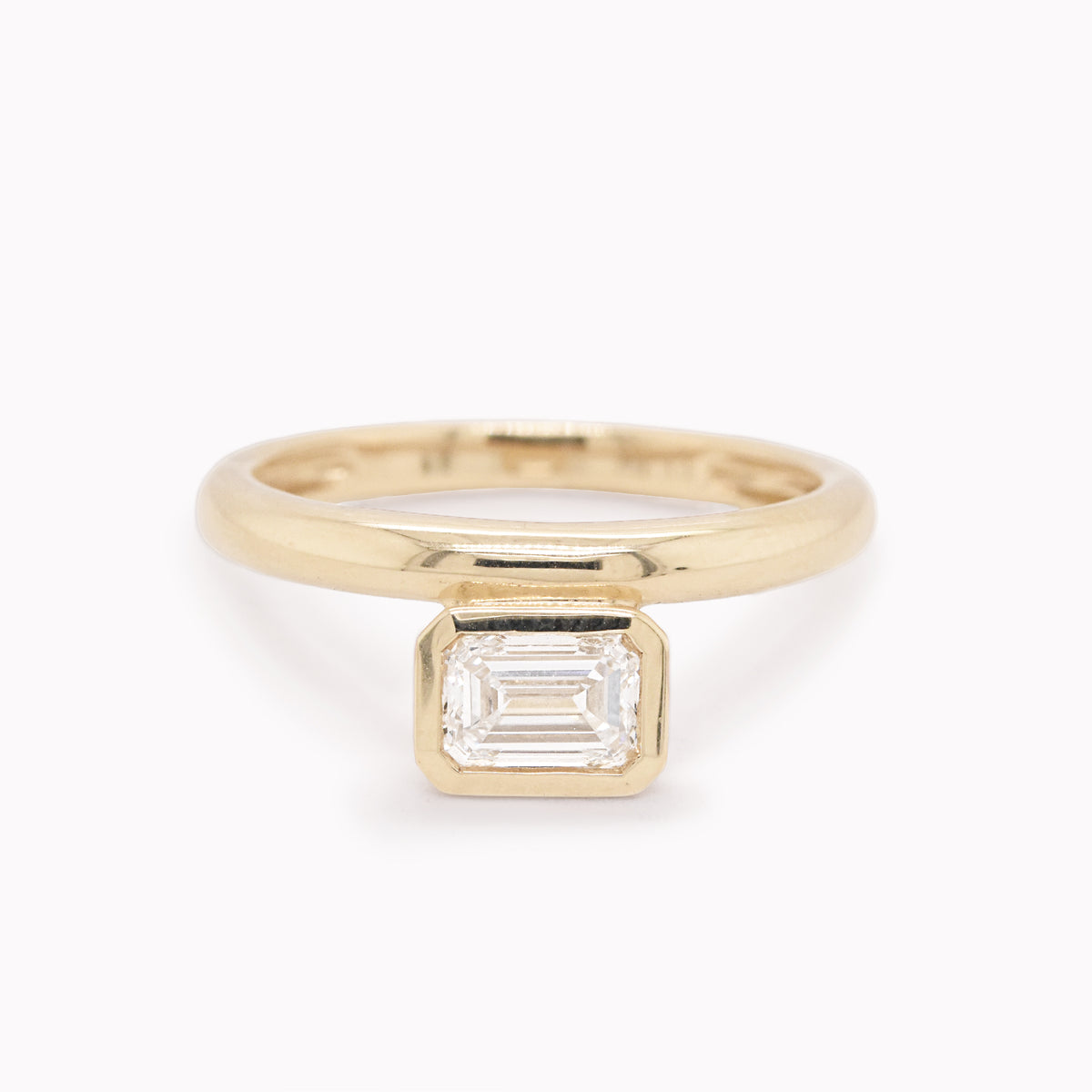 Offset Lab-Grown Emerald-Cut Diamond Ring