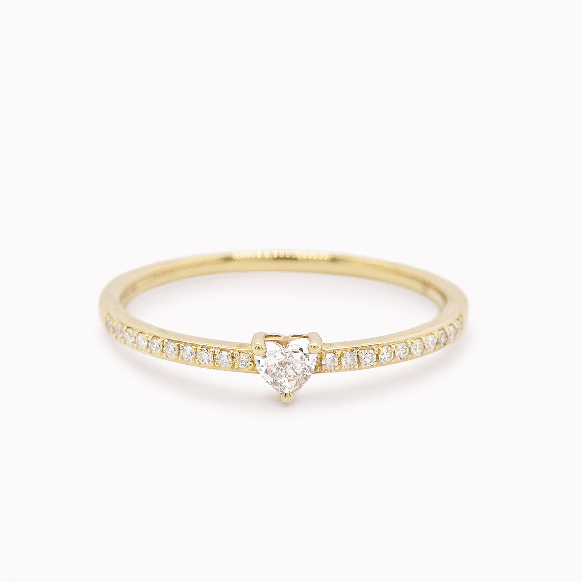 Petite Pavé Diamond Heart Ring