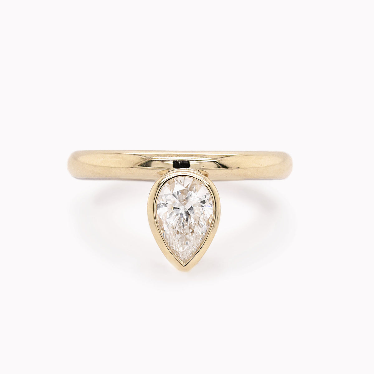 Offset Lab-Grown Pear Diamond Ring