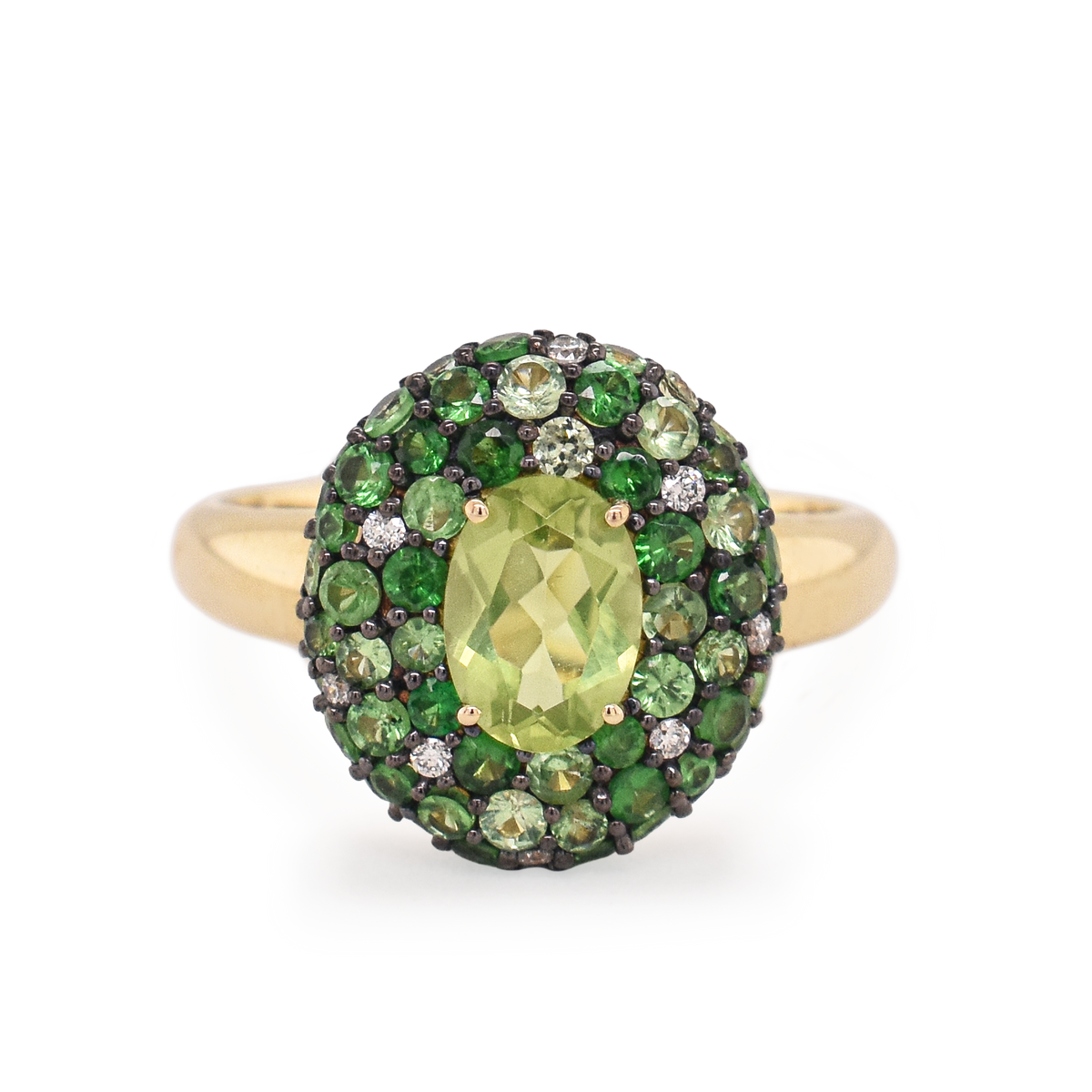 Mosaic Green Gemstone Ring