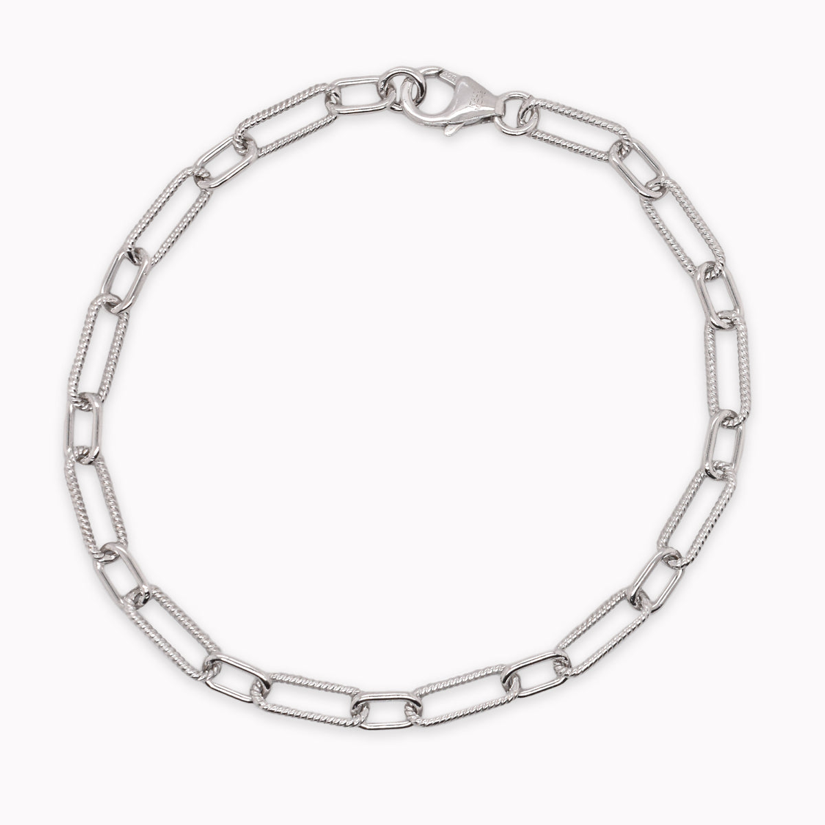 Smooth & Twisted Link Paperclip Chain Bracelet