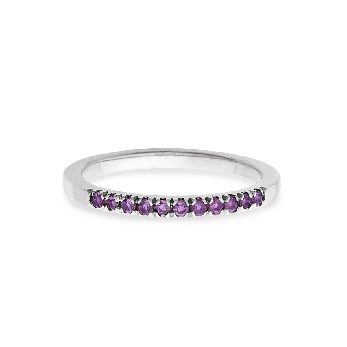 Silver Amethyst Stack Ring