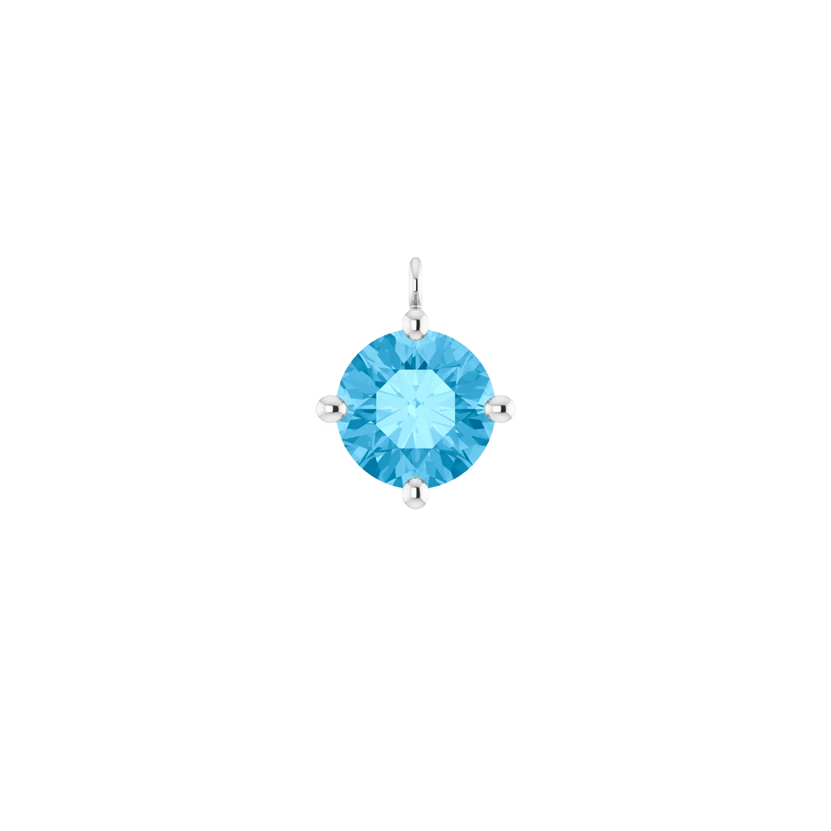 Silver Swiss Blue Topaz Birthstone Charm