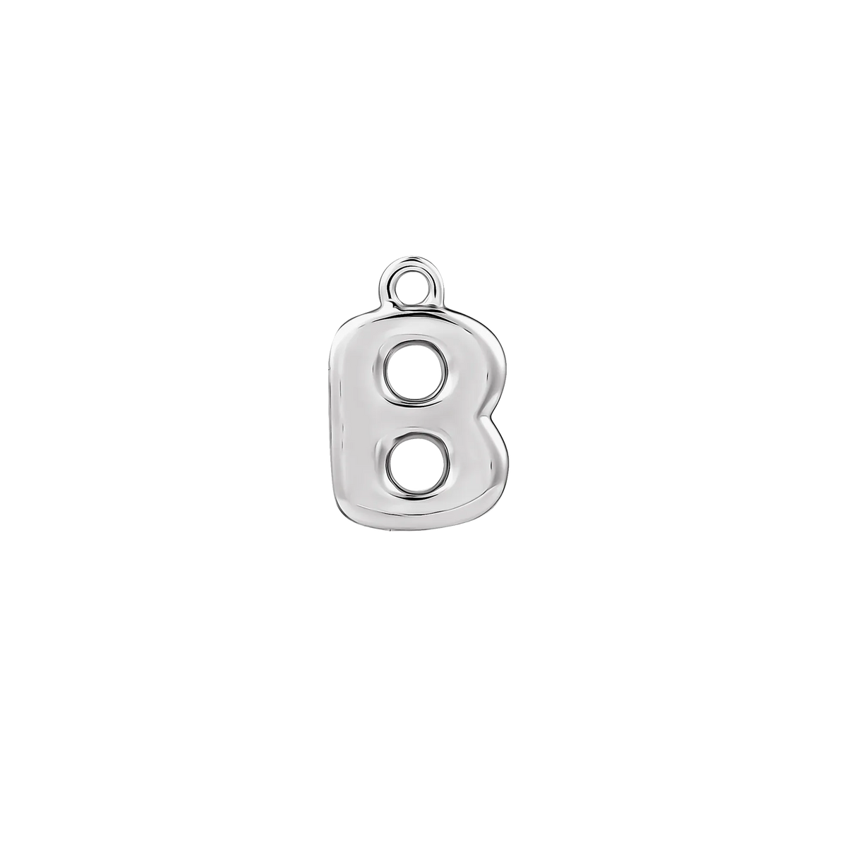 Silver Bubble Letter Charm