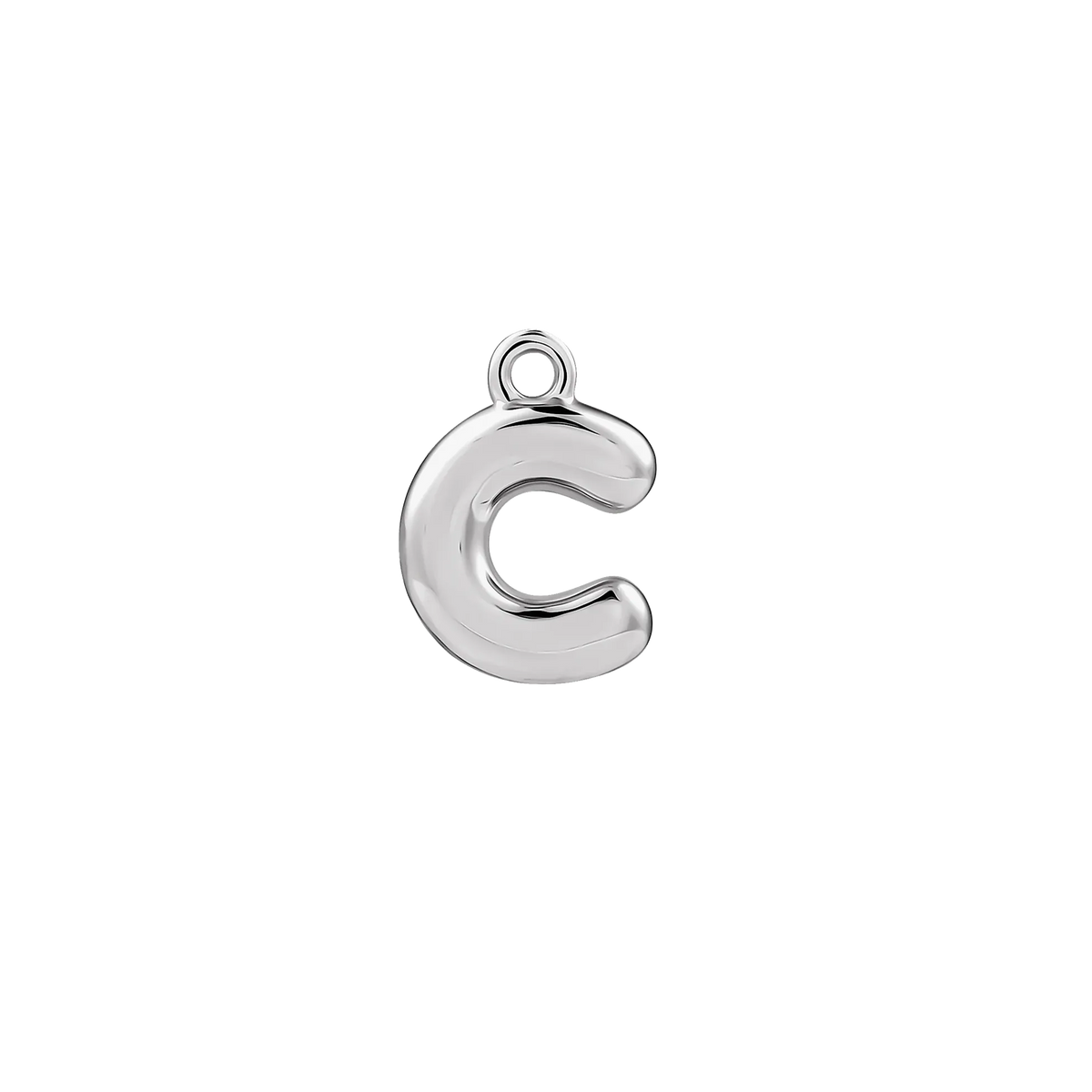 Silver Bubble Letter Charm