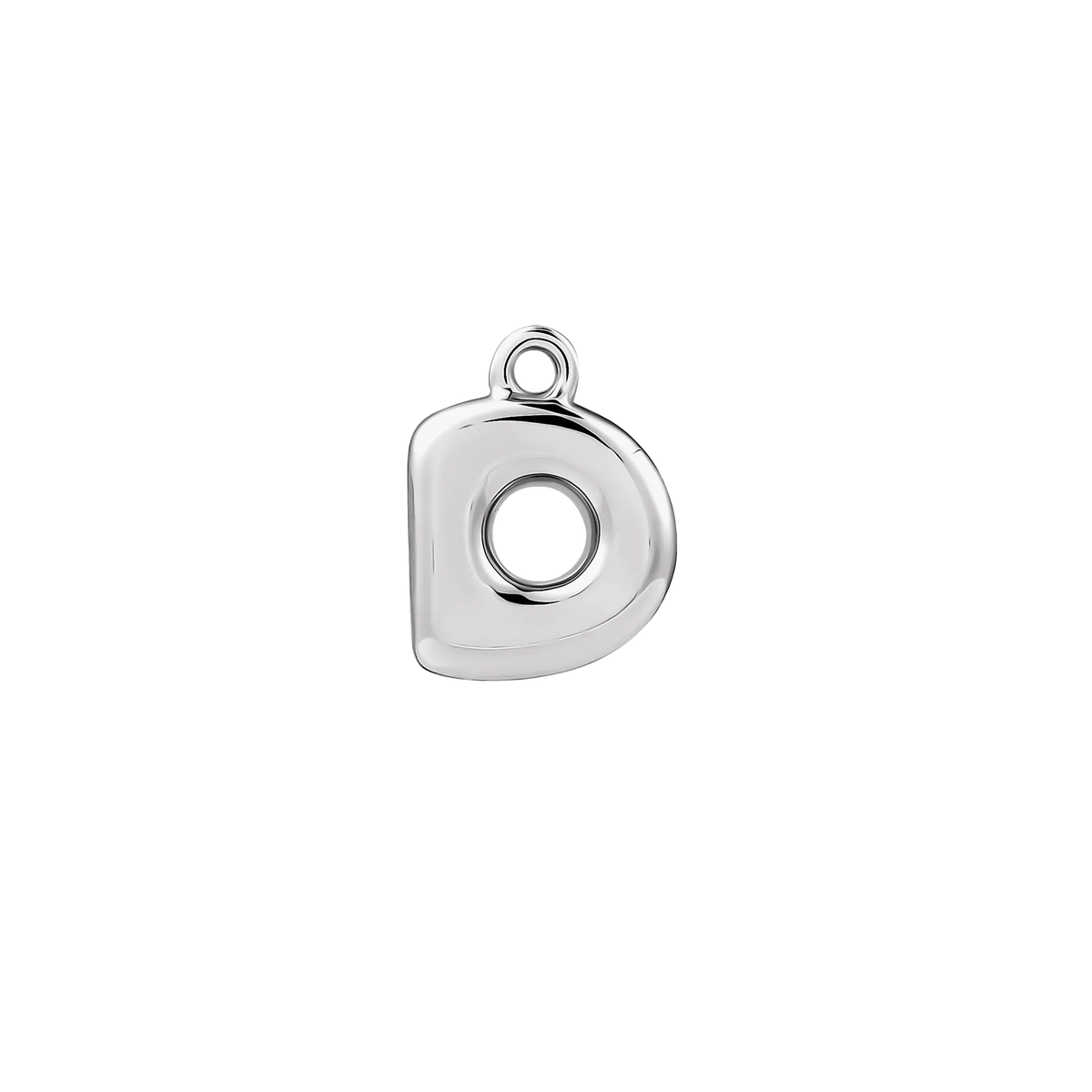 Silver Bubble Letter Charm